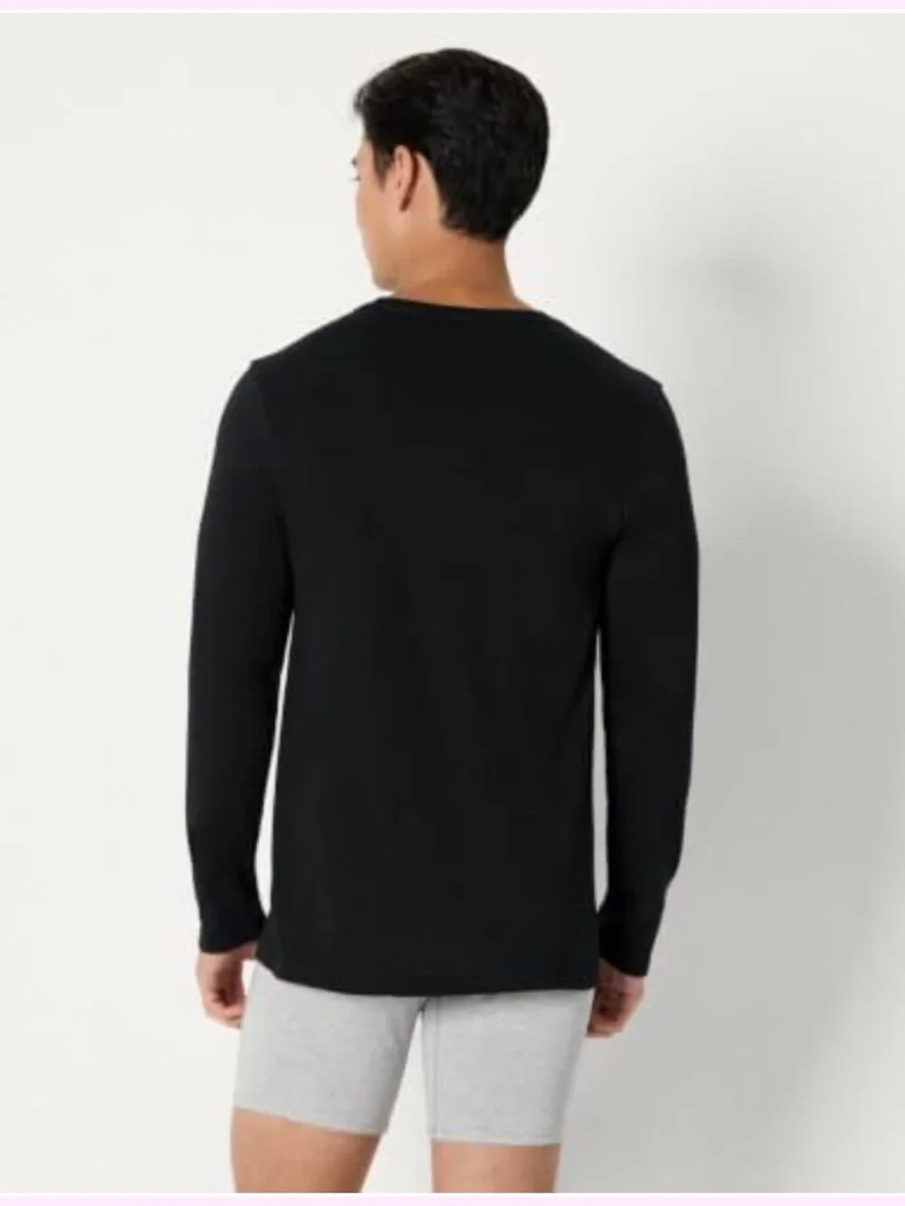 Men's Slim Fit Crewneck Undershirts 6 Pack Cotton Long Sleeve